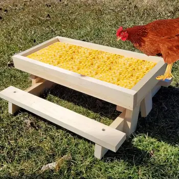 Пилешка маса за пикник | Голям без отпадъци DIY хранилка за пиле | Лесен за почистване комплект за хранене на пиле за диви птици, патица и хранилка за катерици